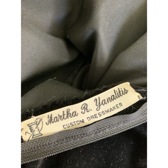 Vintage 1970’s Velvet Goth Prairie Victorian Dress Puff Shoulder Crochet Sz XS/S - Picture 13 of 15